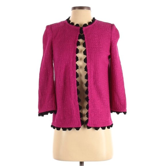 St. John Collection pink & black knit cardigan - Picture 8 of 8
